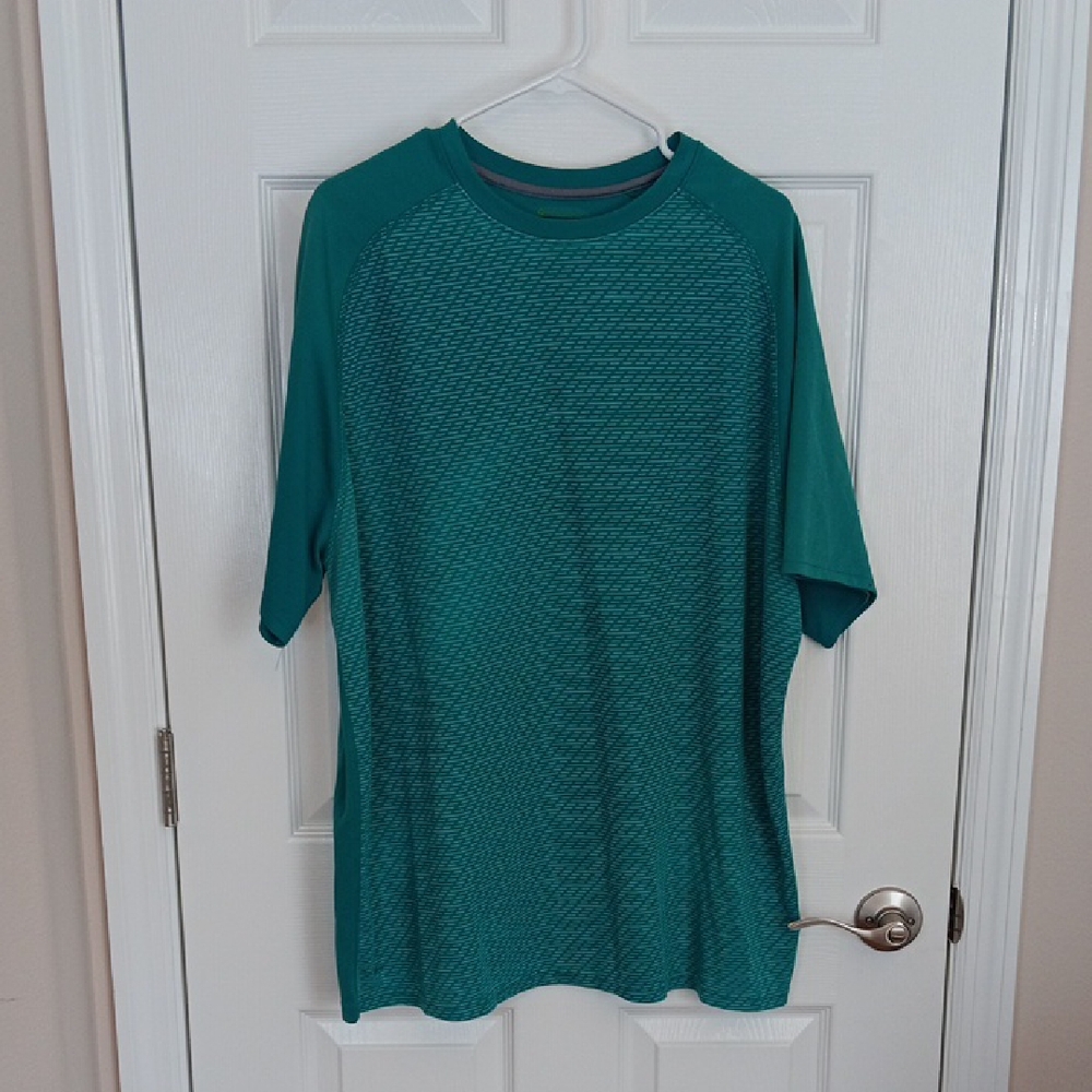 Athletic Men's 2XL Teal Tee-Shirt Regular Fit Recycled Polyester